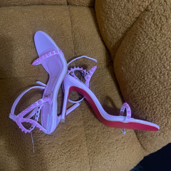 Christian Louboutin So Me 100 Fluo Pink Patent Ankle strap sandals - Picture 2 of 7